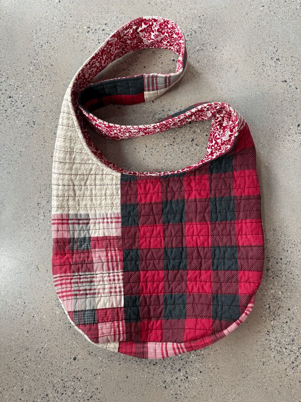 Red Plaid Market Tote