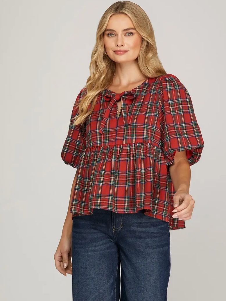 Plaid BD Top