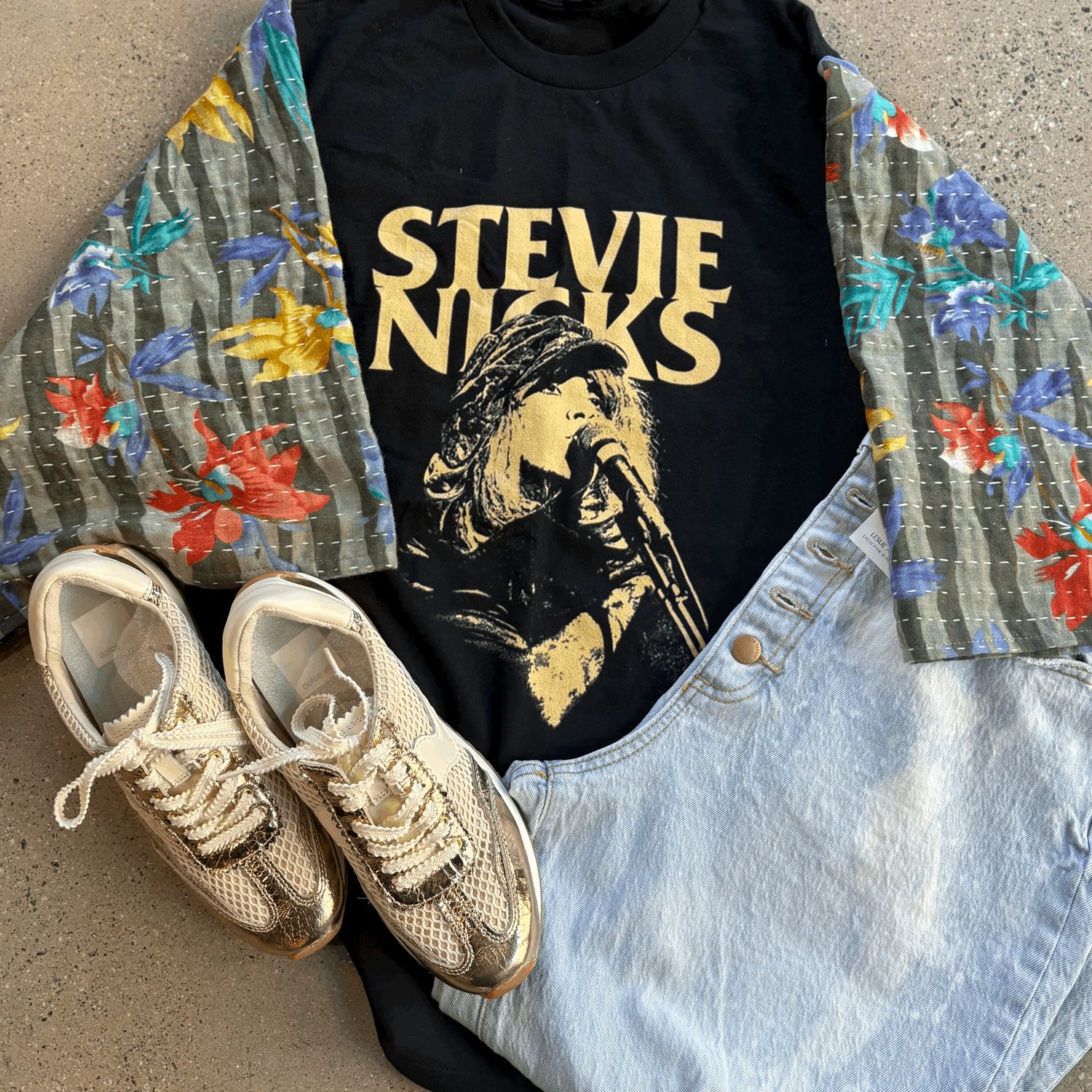 Stevie Floral Slv Tee - S