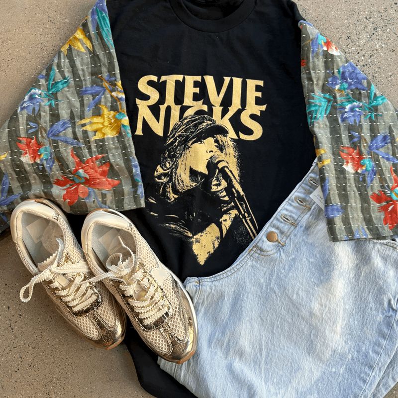 Stevie Floral Slv Tee - S