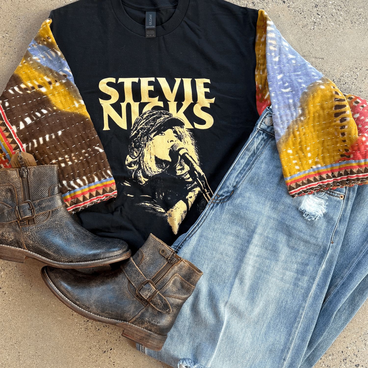 Stevie Colorful Slv Tee - M