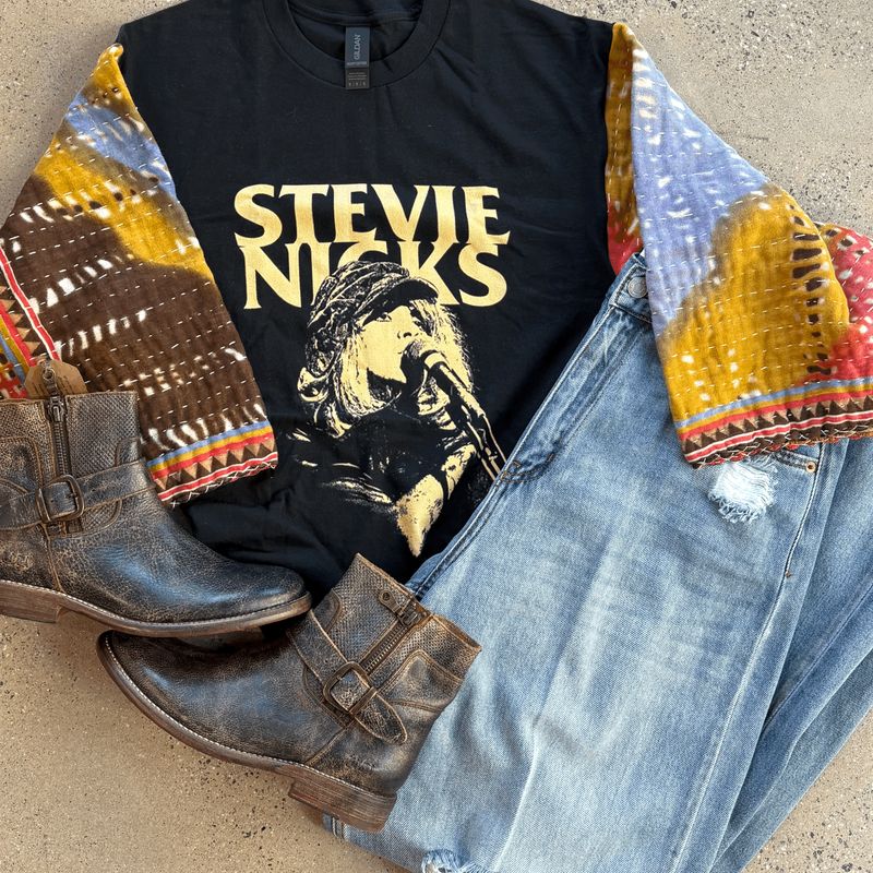 Stevie Colorful Slv Tee - M