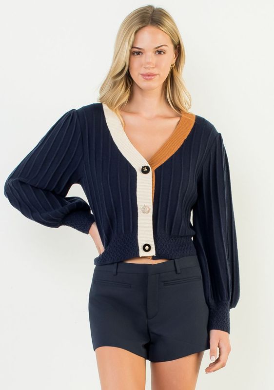 Navy Button Cardi