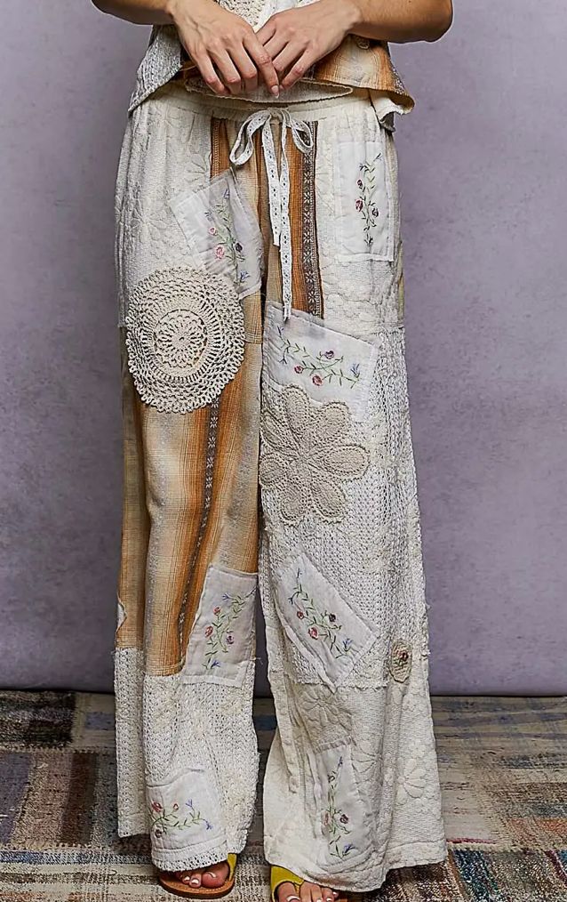 Lace Patch Pants