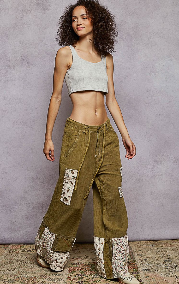 Olive Patch Pant