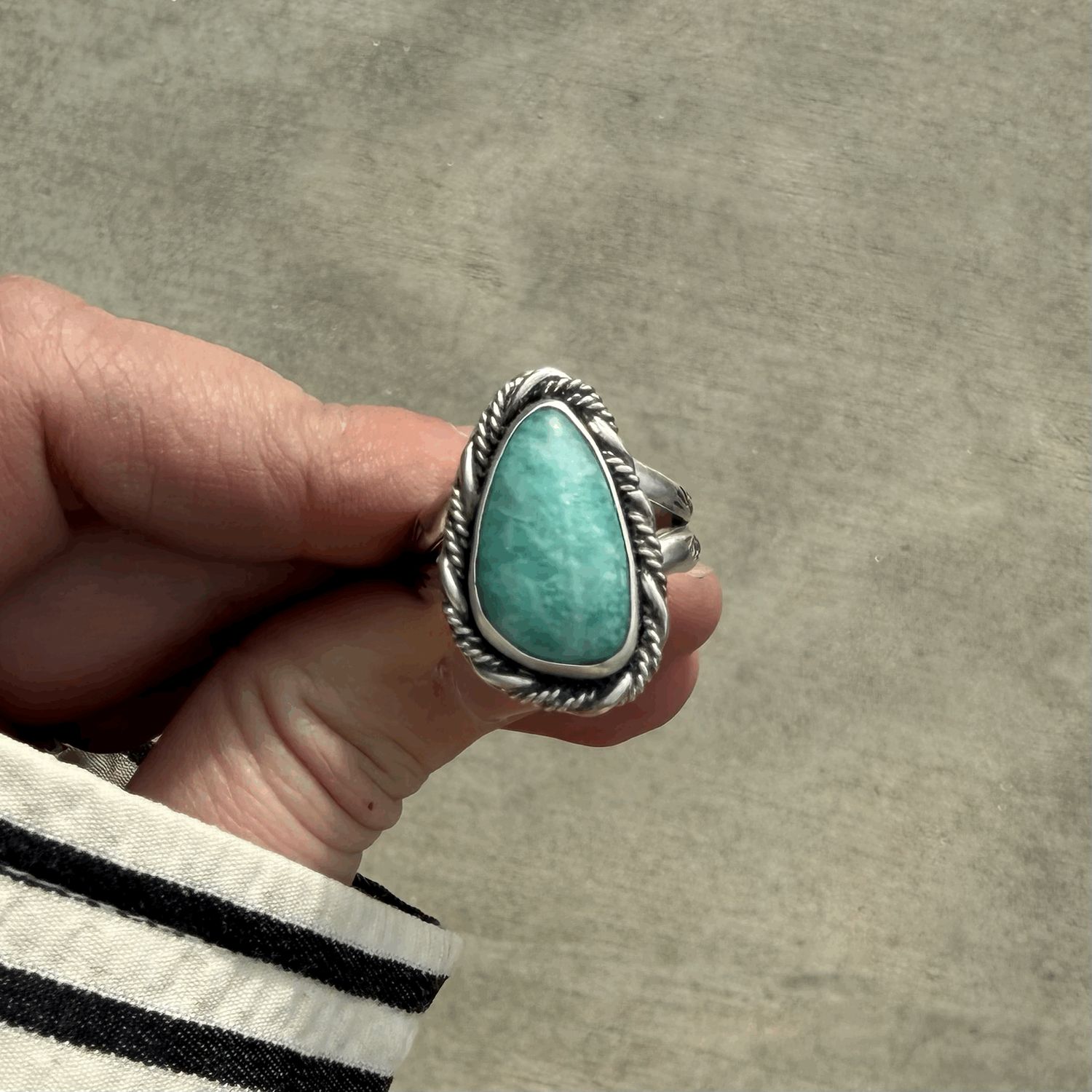 Amazonite Ring sz. 9