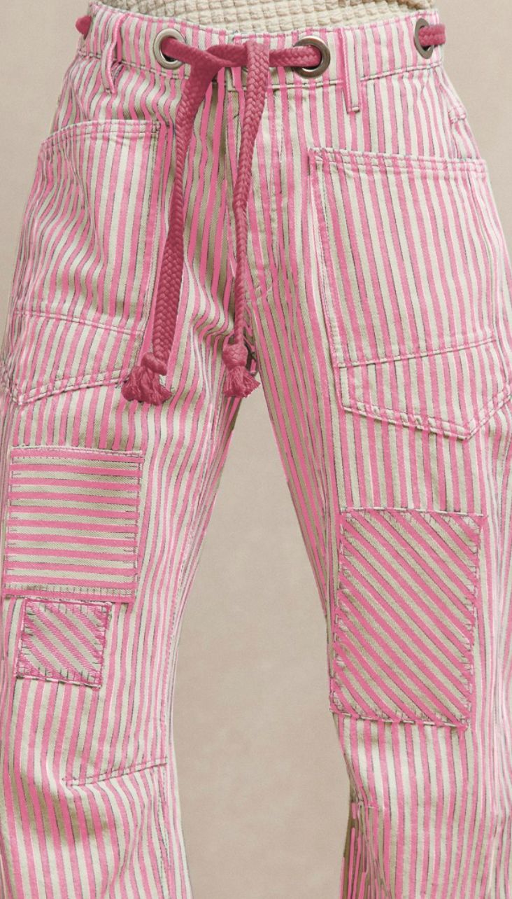 Striped Barrel Pants