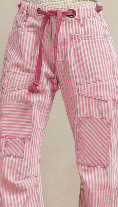 Striped Barrel Pants