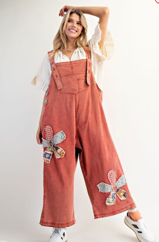 Boho Floral Overalls