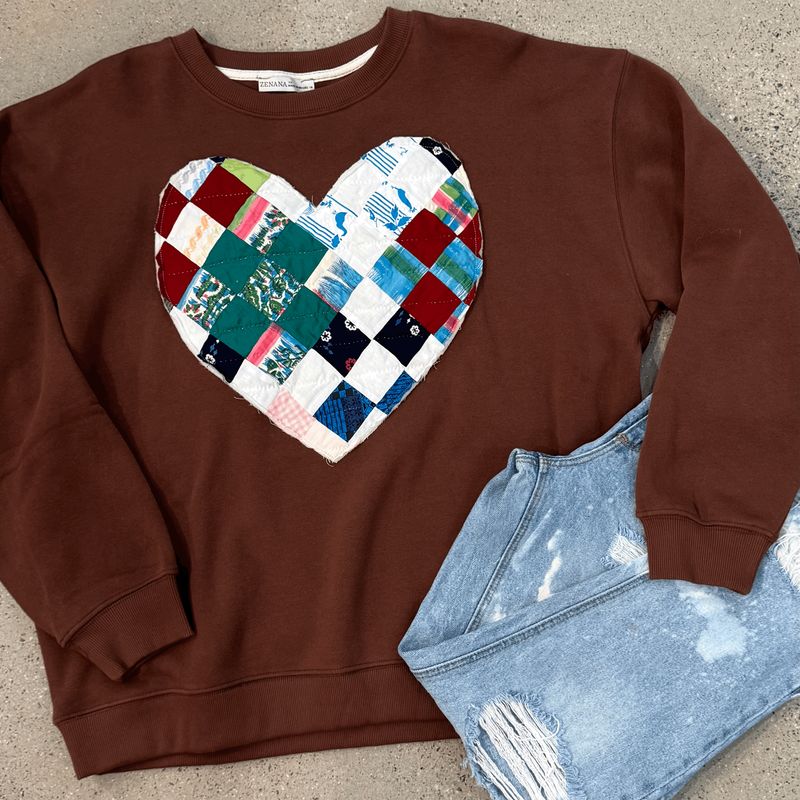 Quilted Heart SS Brown - 1X