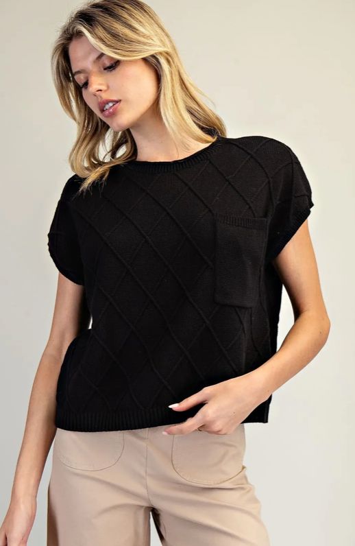 Black Lattice Top