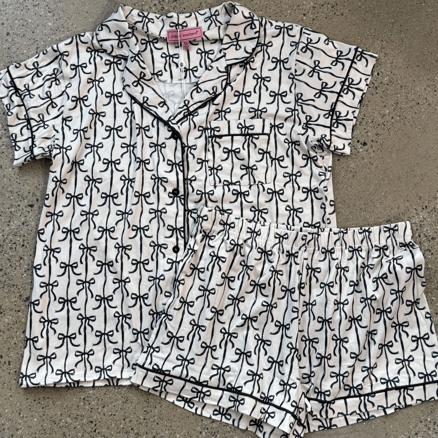 Blk Bow Pajamas