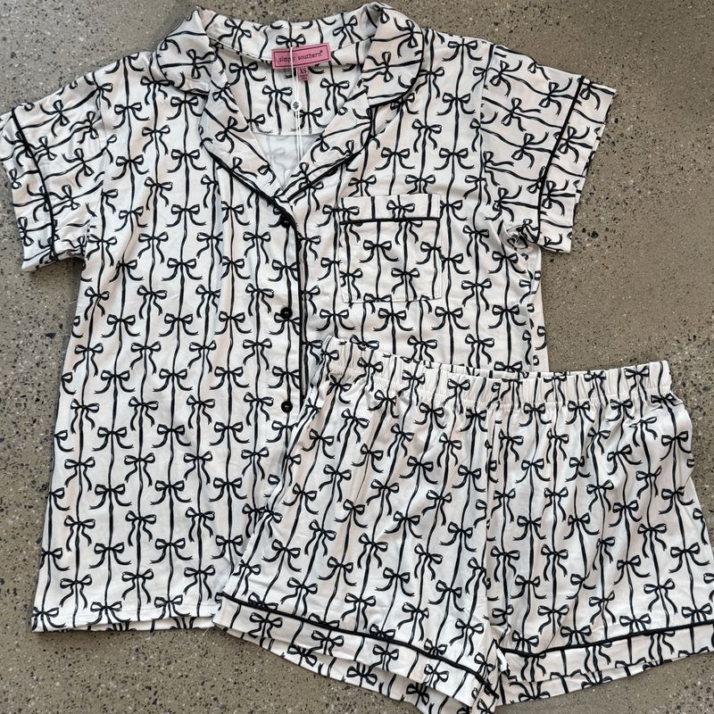 Blk Bow Pajamas