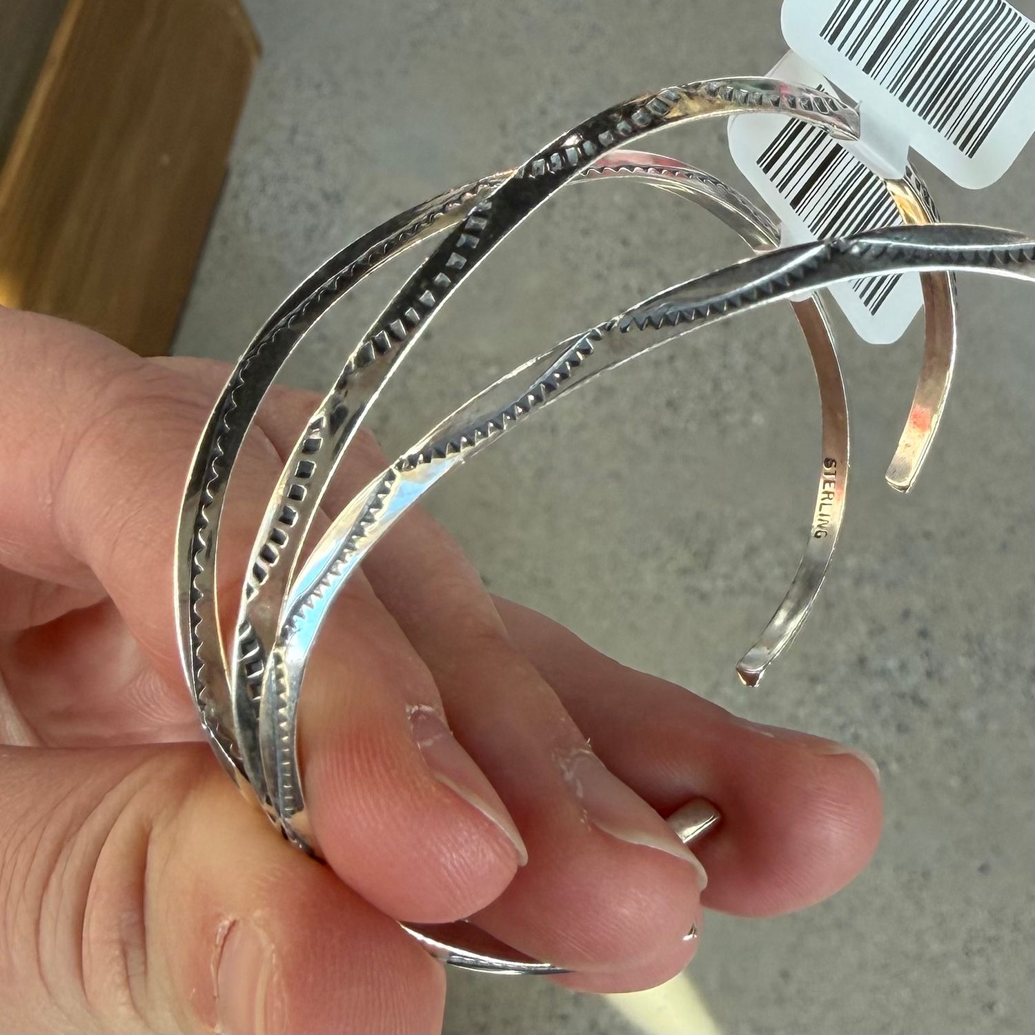 Etched Sterling Cuff