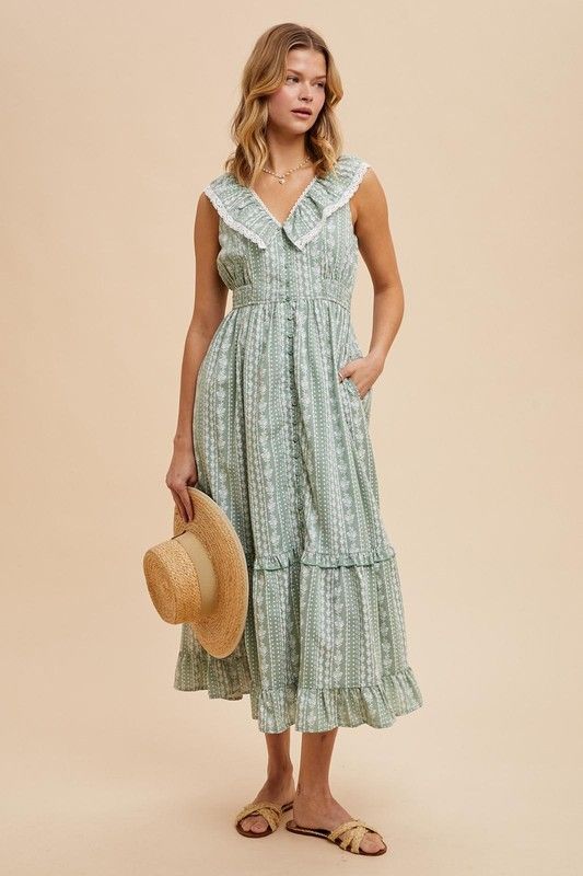 Sage Collar Dress