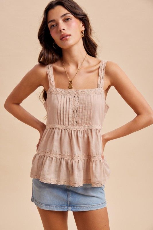 Linen Lace Tank