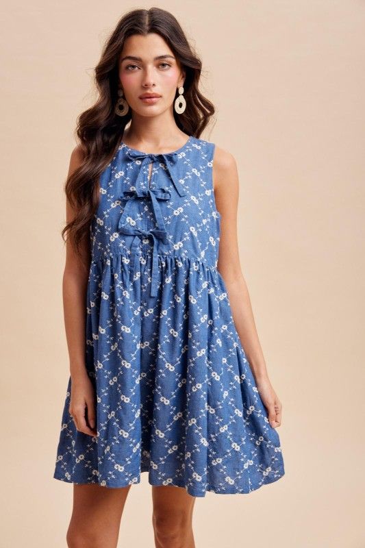 Denim Bow Dress