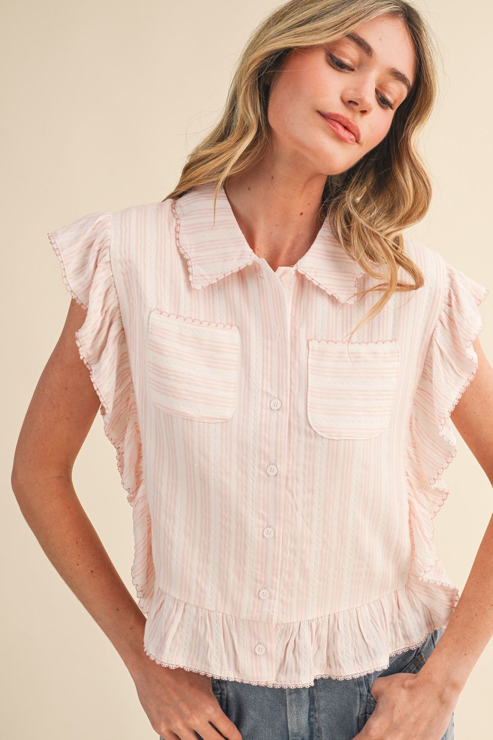 Blush Stripe Top