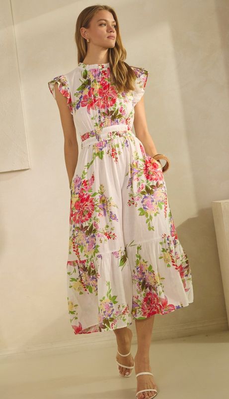 Ivory Floral Dress