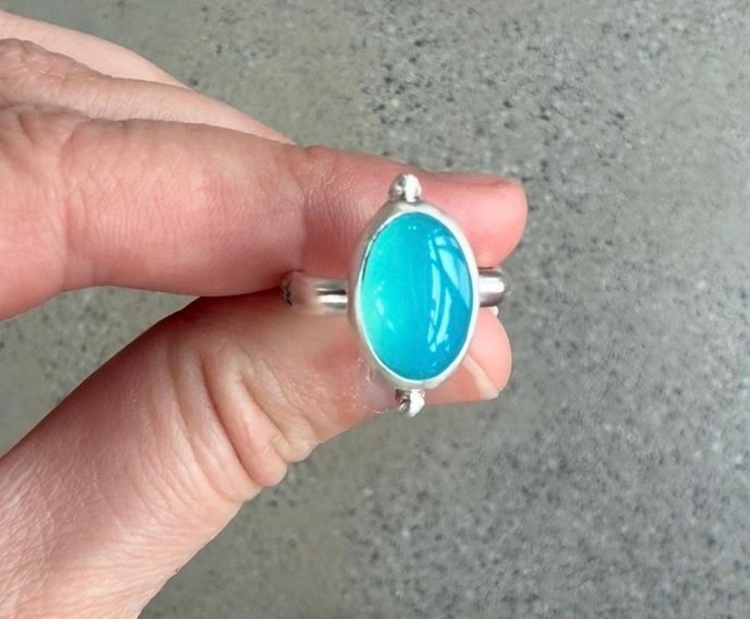 Blue Calcedony Ring Sz. 7