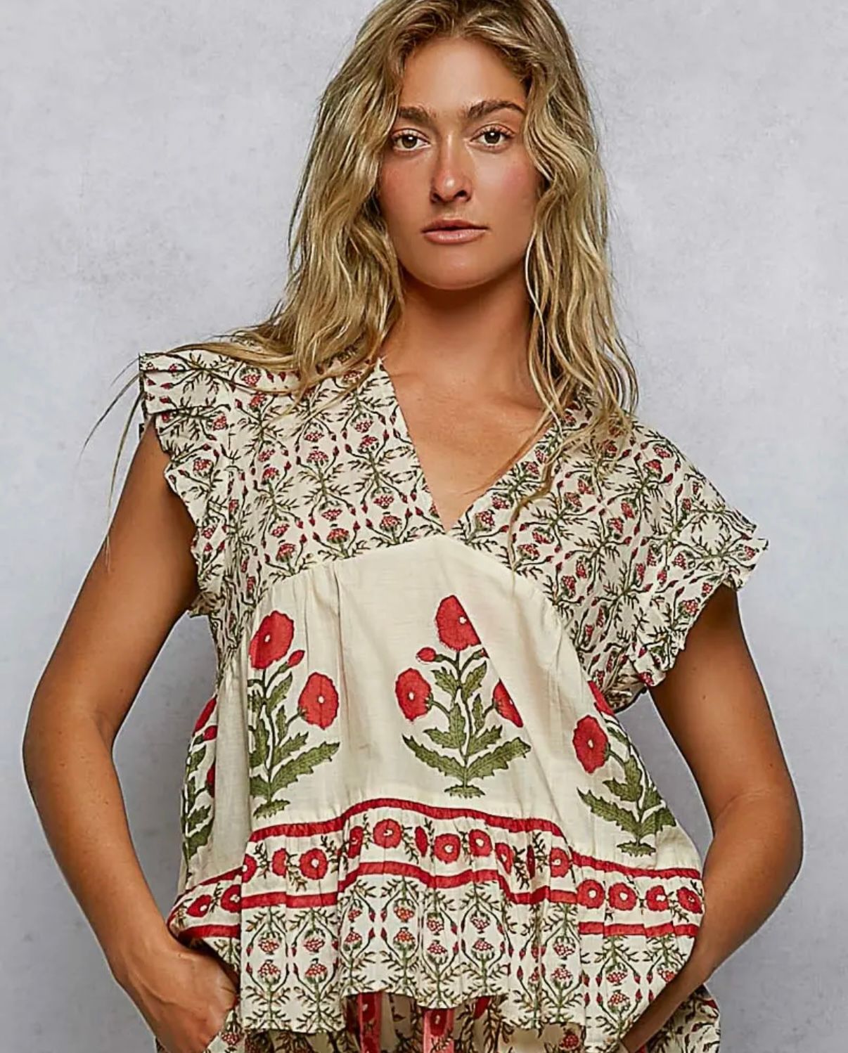 Red Flower Top