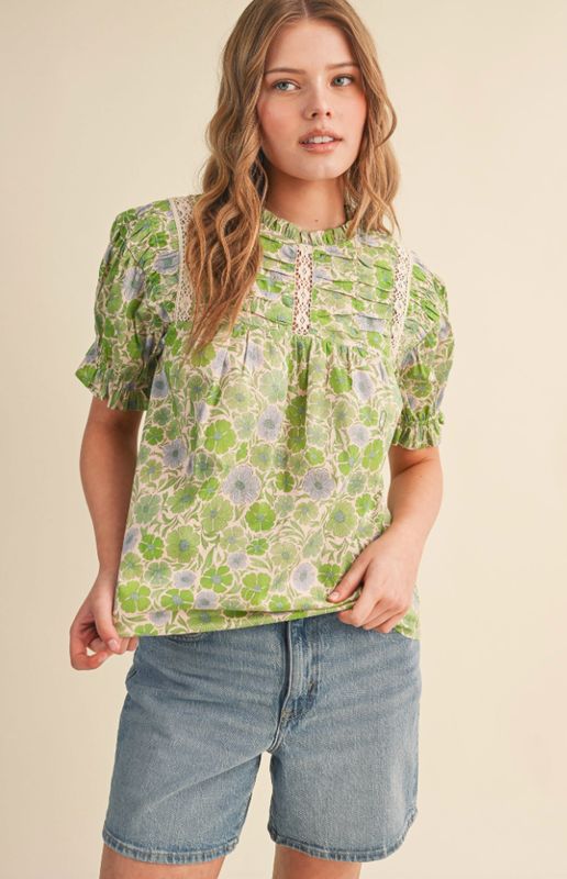 Sage Floral  Top
