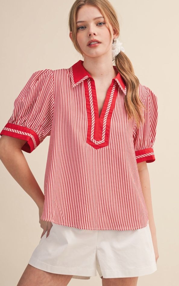 Red Stripe Top