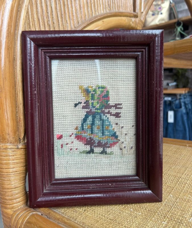 Vintage Cross Stitch Girl