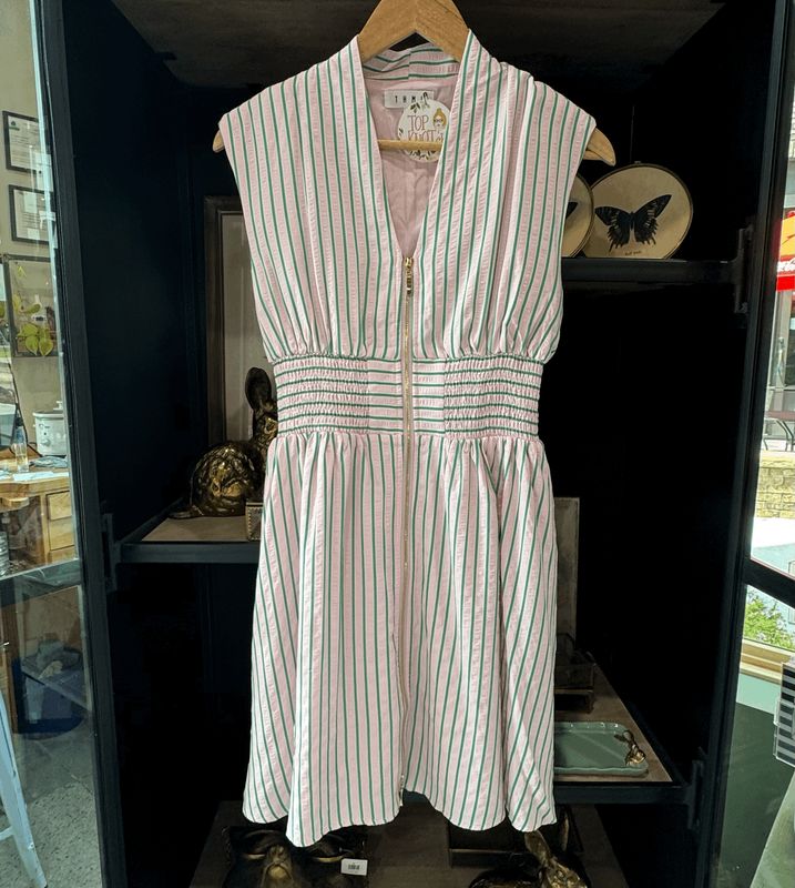 Pink/Green Striped Dress
