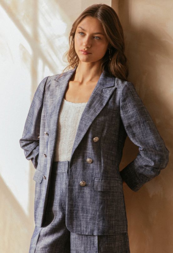 Blue Linen Blazer