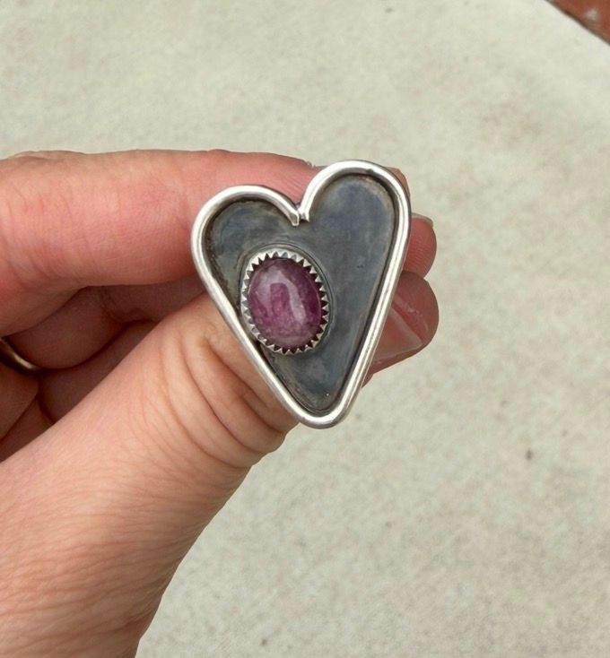 Heart Tourmaline Ring sz. 8