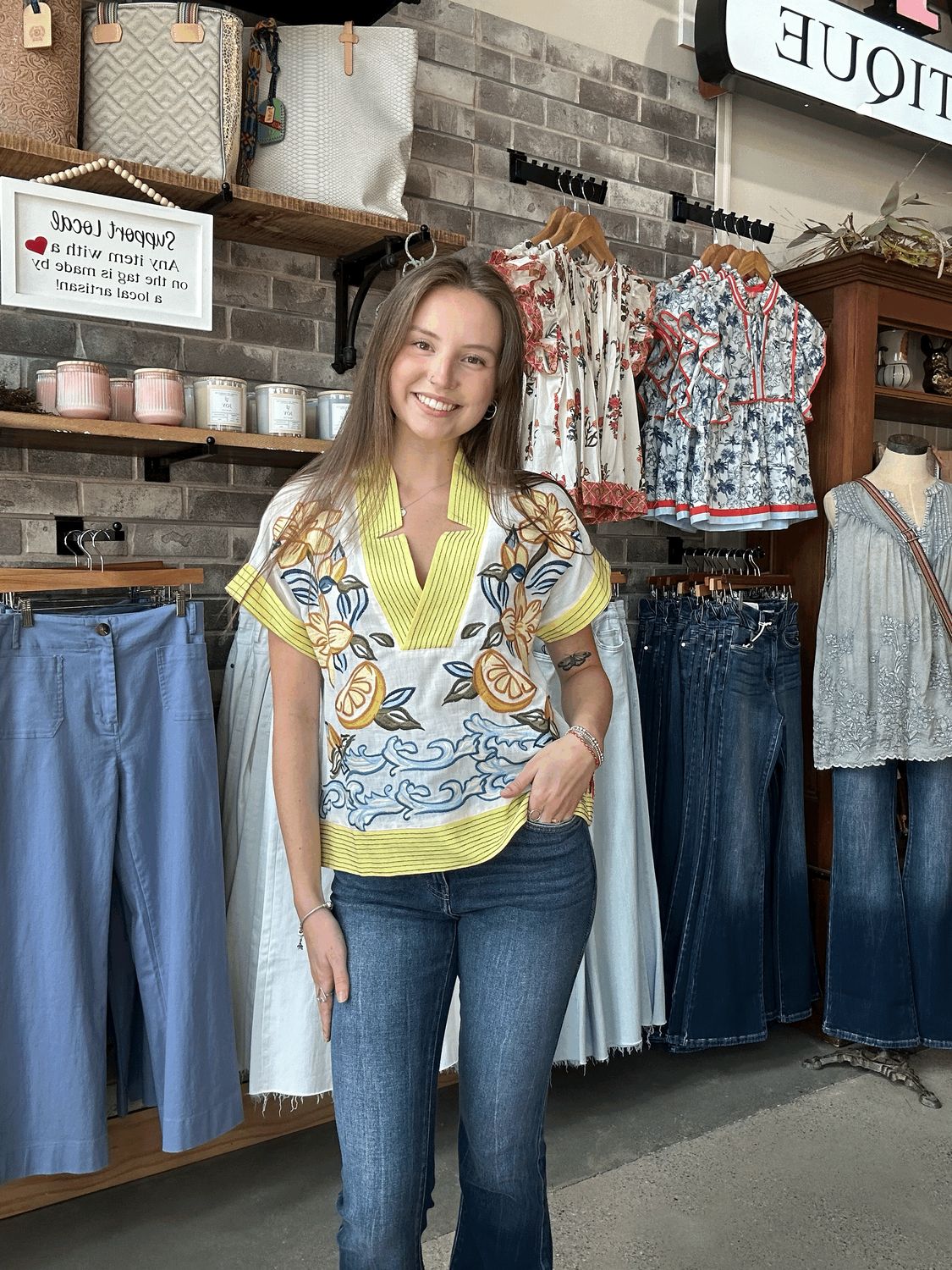 Lemon and Flowers Top
