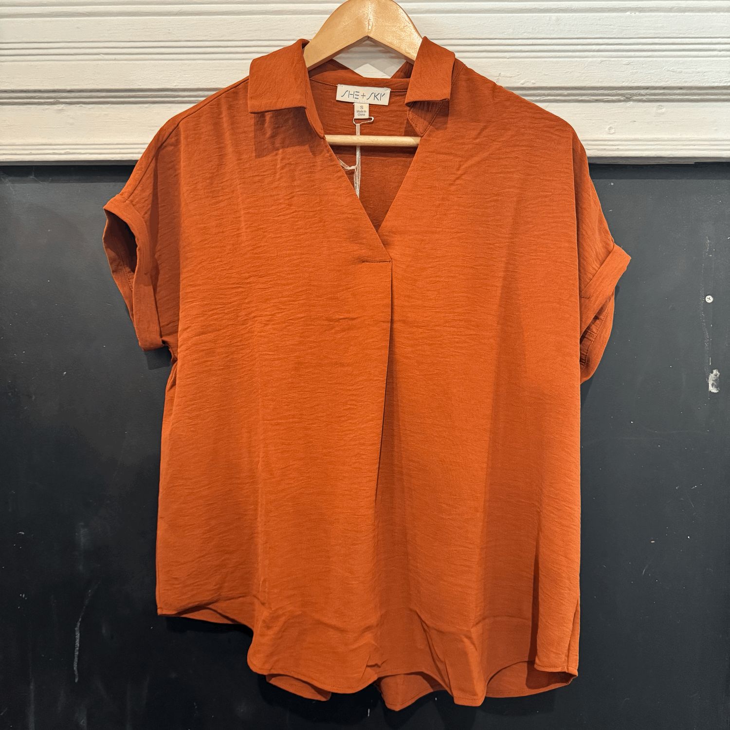 Toffee Collared Top