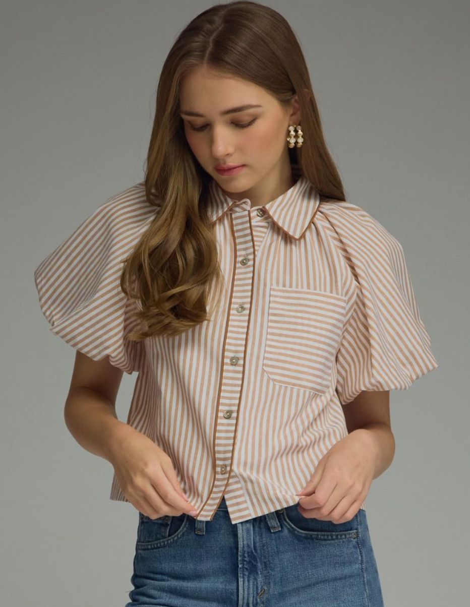 Camel Stripe Top