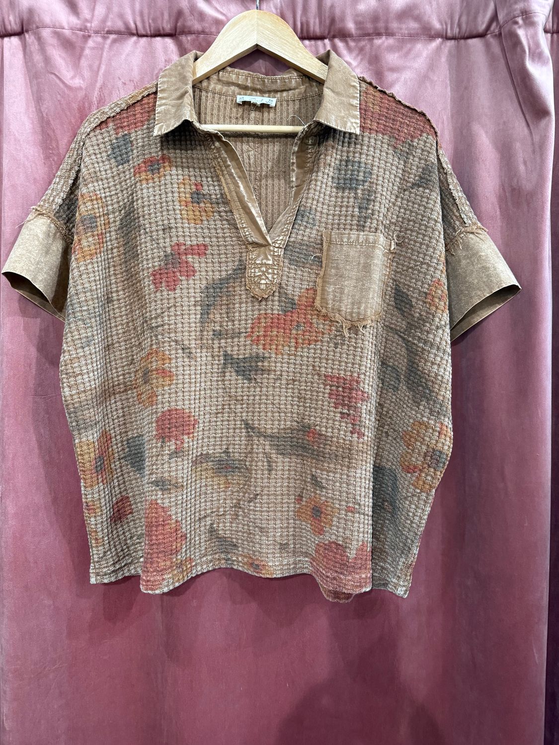 Mocha Floral Top
