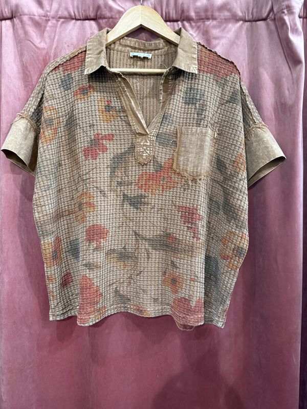 Mocha Floral Top