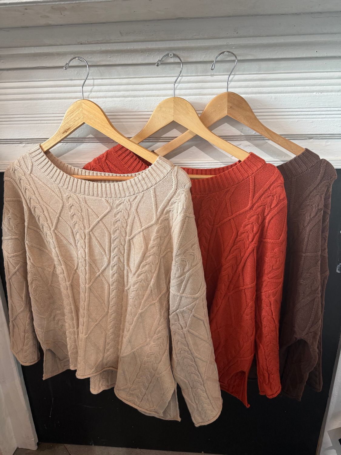 3/4 Cable Knit Sweater