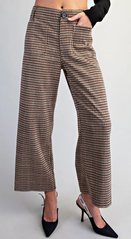 Brown Plaid Pant