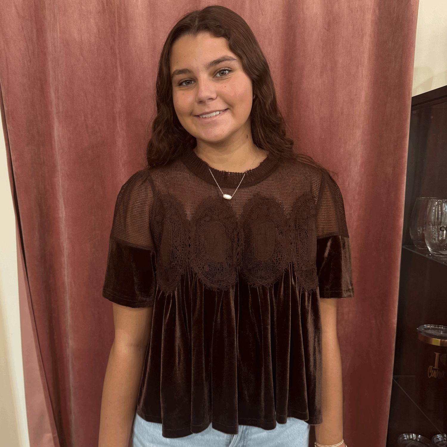 Velvet Scallop Top