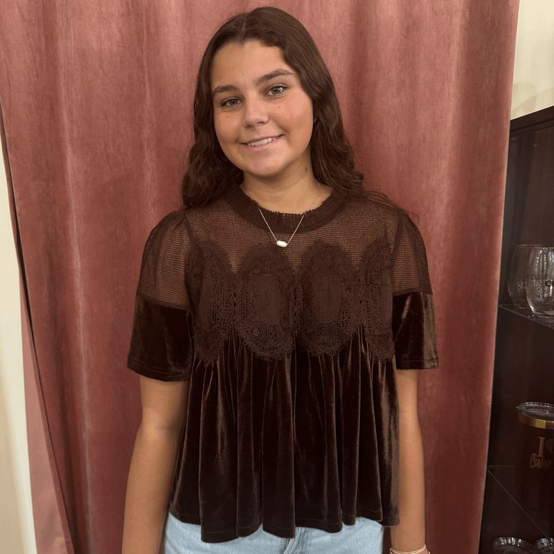 Velvet Scallop Top