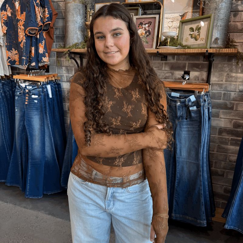 Tobacco Lace Top