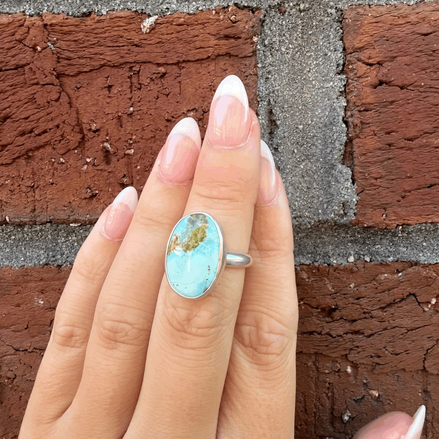 Oval Turquoise Ring - sz. 6.5