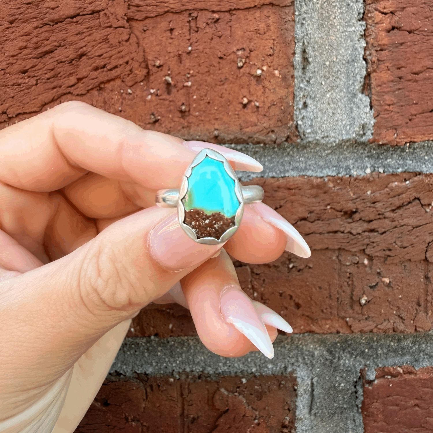 Teardrop Turq Ring - sz 6.75