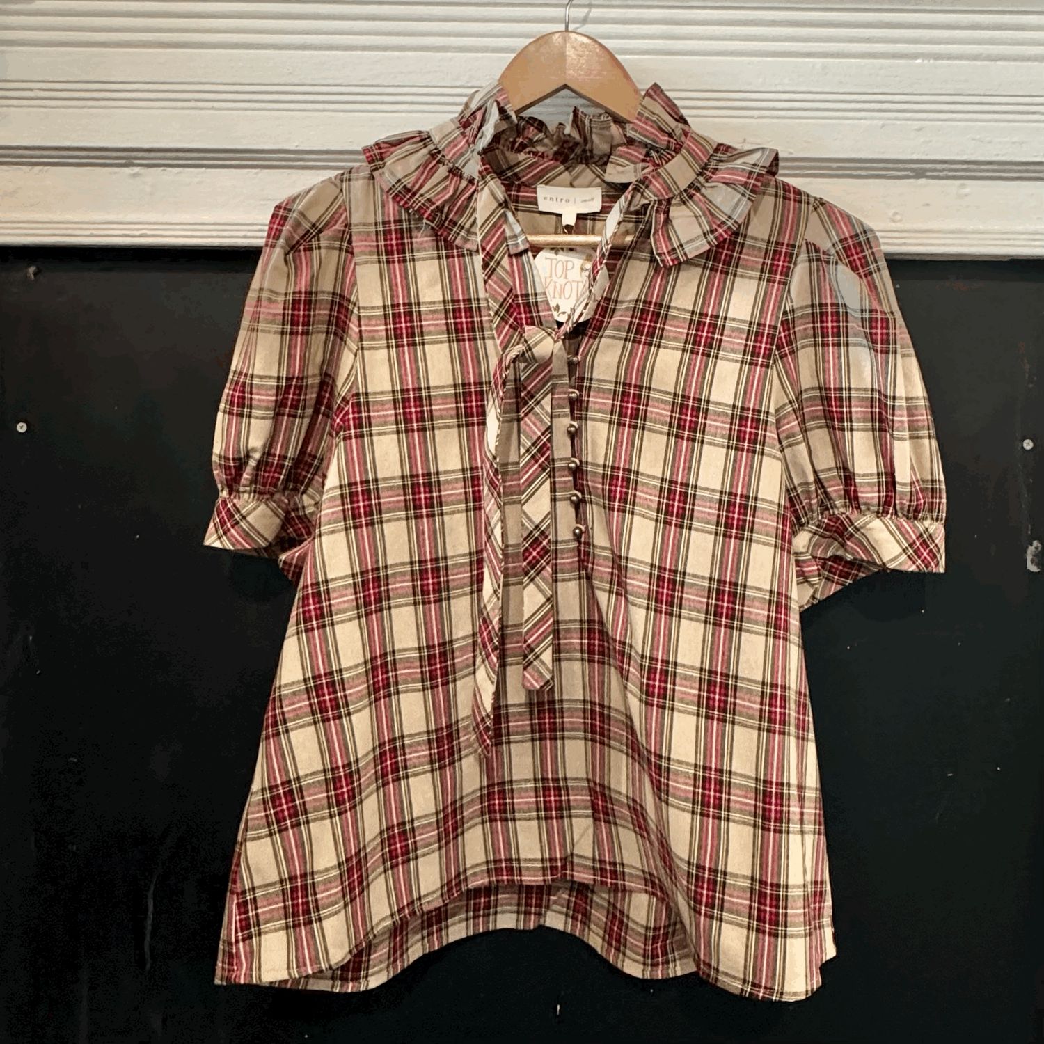 Plaid Taupe Top