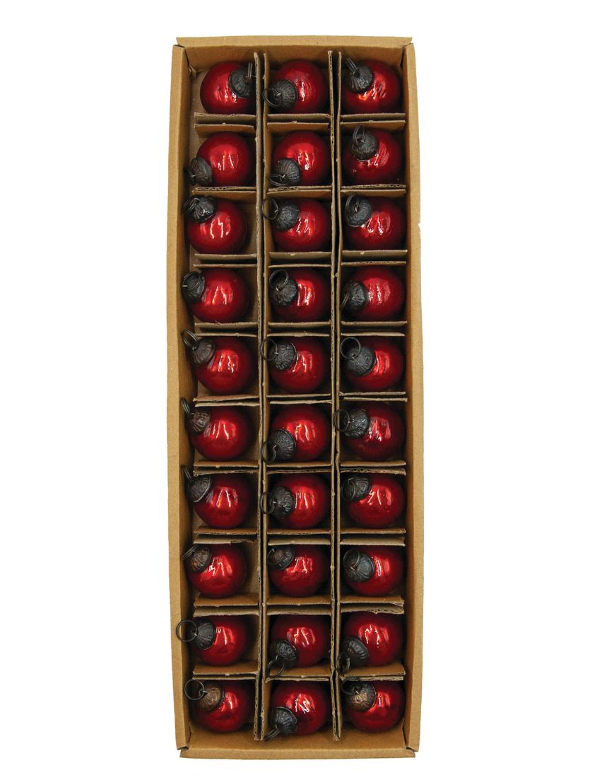 Red Mercury Orn Set