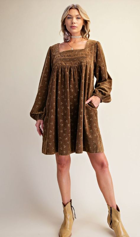 Brown Cord Dress
