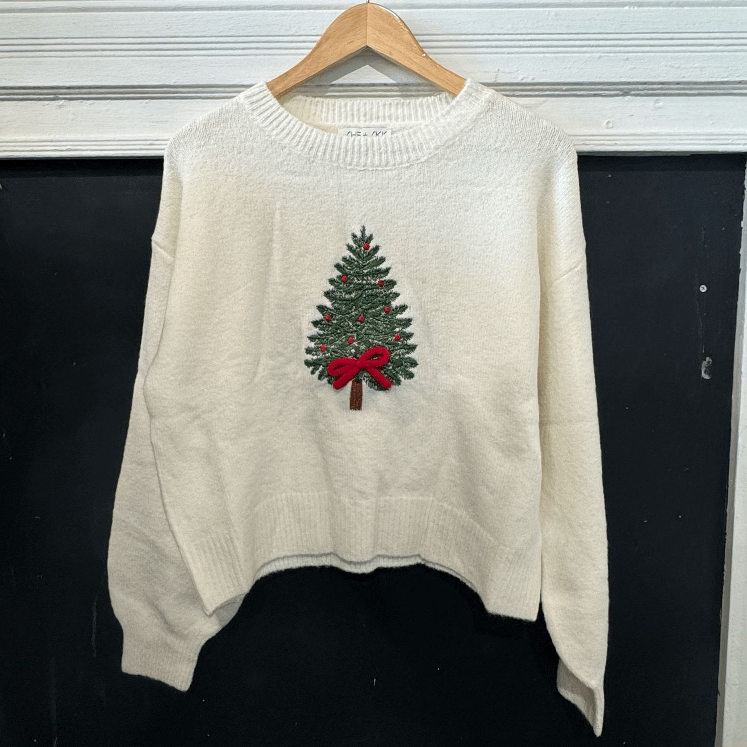 Embroidered Tree Sweater