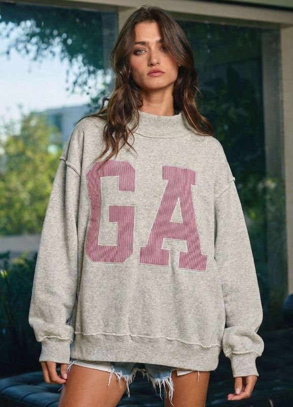 Red Stripe GA Mock Neck