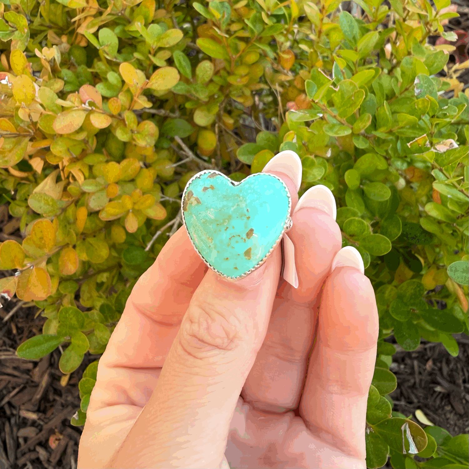 Turquoise Heart Ring Sz.7.5