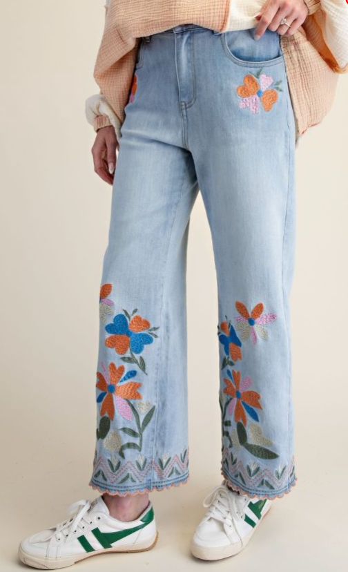 Embroidered Lt Denim